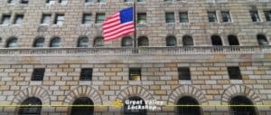 View of the Federal Reserve, one of the most secure buildings in the U.S.