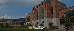 The view of a secure college campus.