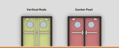 Diagram showing panic hardware installation options.